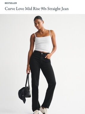 Abercrombie & Fitch Black Straight-Leg